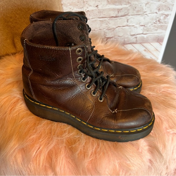 Dr. Martens Brown Leather Lace-Up Boots - Picture 8 of 9